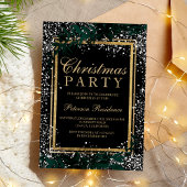 Chique gouden typografie blad sneeuw elegante kers kaart