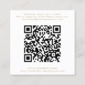 Chique gouden typografie Logo QR code Laat een Rev Vierkante Visitekaartje (Achterkant)