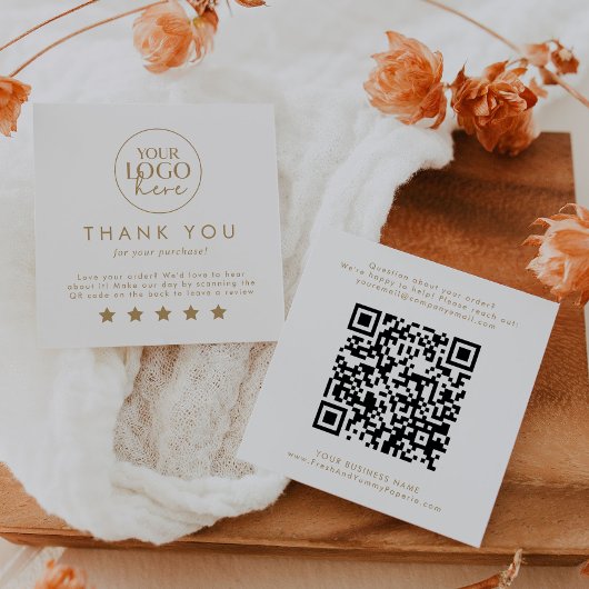 Chique gouden typografie Logo QR code Laat een Rev Vierkante Visitekaartje