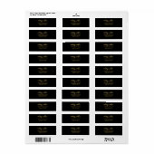 Chique gouden veer notaris naam Modern script Etiket (Full Sheet)