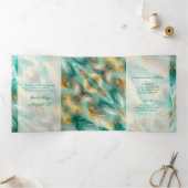 Chique gouden veren zoet 16 party uitnodiging (Binnen)