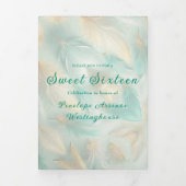 Chique gouden veren zoet 16 party uitnodiging (Cover)