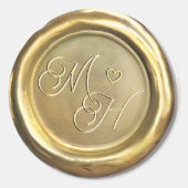 Chique gouden vintage initialen aangepaste huwelij ronde sticker (Voorkant)
