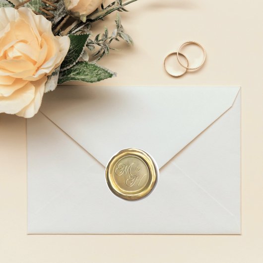 Chique gouden vintage initialen aangepaste huwelij ronde sticker