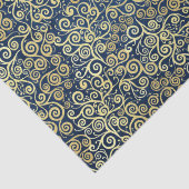 Chique  gouden wervelingen Patroon Luxe Navy Blue Tissuepapier (Detail)