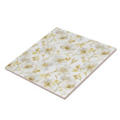 Chique gouden witte bloemen bruidsdouche tegeltje (Zijkant)