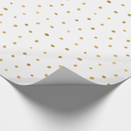 Chique gouden witte Stippen Cadeaupapier (Hoek)