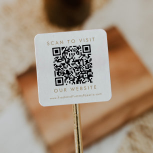 Chique Gouden Zakelijke Huwelijkswebsite QR-code Vierkante Sticker