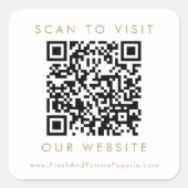 Chique gouden zakelijke trouwwebsite QR-code Vierkante Sticker (Voorkant)