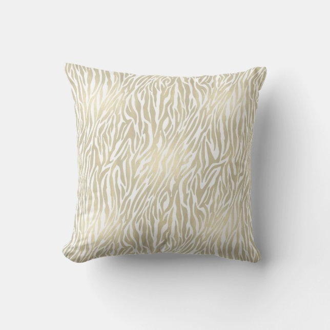 Chique gouden zebra print kussen (Voorkant)