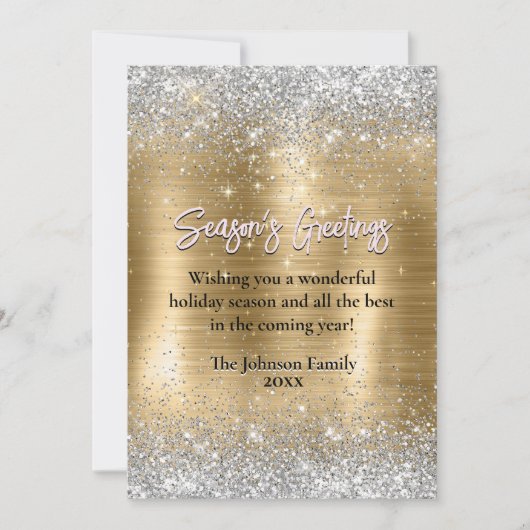 chique gouden zilveren glitter nieuwjaar kerst (Voorkant)