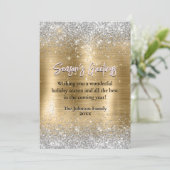 chique gouden zilveren glitter nieuwjaar kerst (Staand voorkant)