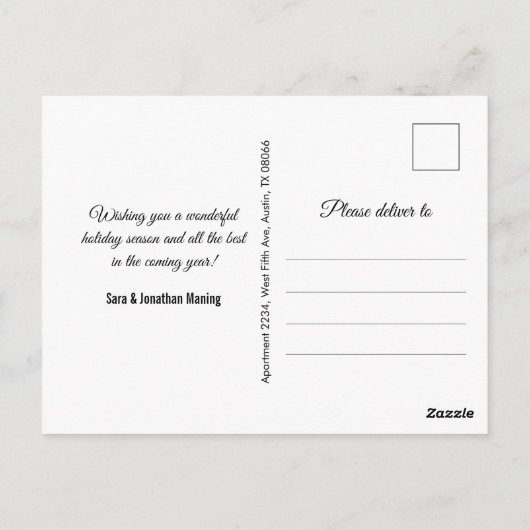 chique gouden zilveren glitter nieuwjaar kerst briefkaart (Achterkant)