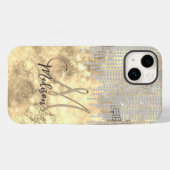 Chique gouden zilveren rijnsteen druppels monogram Case-Mate iPhone case (Achterkant (horizontaal))