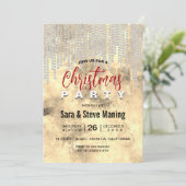 Chique gouden zilveren strass druipt Kerstmis Kaart (Staand voorkant)