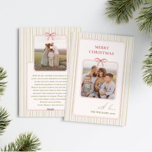 Chique Grandmillennial Coquette Kerst 2 Foto Feestdagenkaart