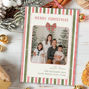 Chique Grandmillennial Coquette Kerst Foto Feestdagenkaart