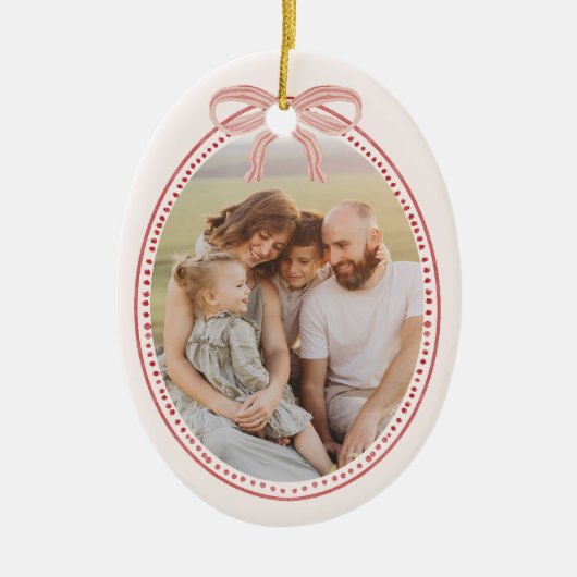 Chique Grandmillennial Kerst Ovaal Ornament (Voorkant)