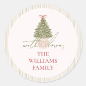 Chique Grandmillennial Kerstcadeau Sticker (Voorkant)