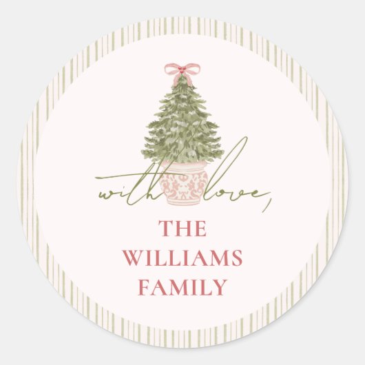 Chique Grandmillennial Kerstcadeau Sticker (Voorkant)