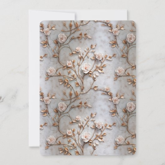 Chique grijs blush roze rozen Vrijgezellenfeest Kaart (Achterkant)
