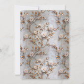 Chique grijs blush Rozen bruiloft Kaart (Achterkant)