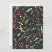 Chique grijs botanische boog 1 foto vrolijke kerst feestdagenkaart (Achterkant)