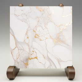 Chique grijs en goud faux marmeren Tegel Print Tegeltje