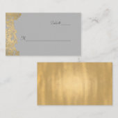Chique Grijs en Gouden Bruiloft Plaats Kaart Plaatskaartje (Voorkant / Achterkant)