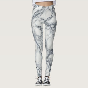 Chique grijs- en witmarmerlook glamour leggings