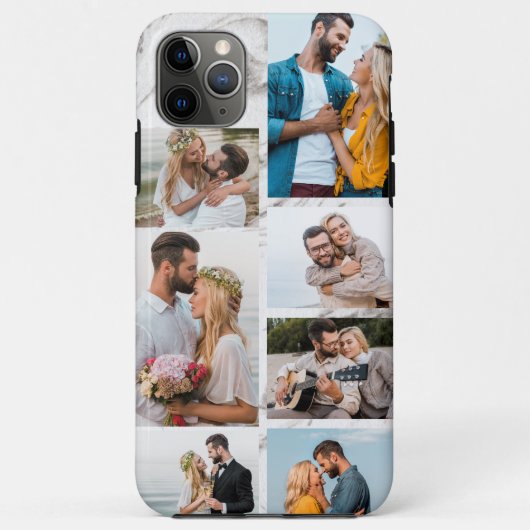 Chique grijs marmer 7 fotocollage Case-Mate iPhone case (Achterkant)