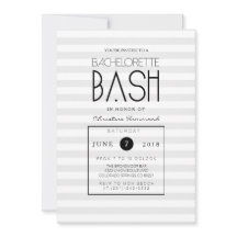 Chique grijze strepen Bachelorette Bash uitnodigen