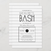 Chique grijze strepen Bachelorette Bash uitnodigen Kaart (Voorkant / Achterkant)