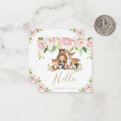 Chique grillige bosbeesten blozen roze bloemen notitiekaartje (Voorkant / Achterkant in situ)