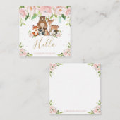 Chique grillige bosbeesten blozen roze bloemen notitiekaartje (Voorkant / Achterkant)