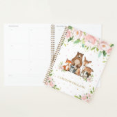 Chique grillige bosbeesten blozen roze bloemen planner (Display)