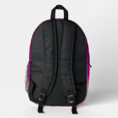 Chique grillige roze fuchsia ombre glitters monogr bedrukte rugzak (Achterkant)