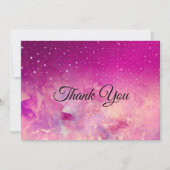 Chique grillige roze ombre glitter bedankkaart (Voorkant)