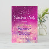 Chique grillige roze ombre glitter kerst kaart (Staand voorkant)