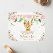 Chique grillige Schattigee Leeuw Blush Roze Bloem Notitiekaartje (Voorkant / Achterkant in situ)