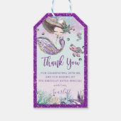 Chique grillige zeemeermin verjaardag dank je wel  cadeaulabel (Voorkant)