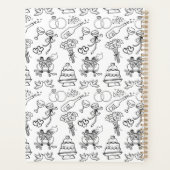Chique grillige zwart & wit gepersonaliseerde brui planner (Achterkant)
