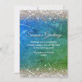 Chique groen blauw goud glitter kerst nieuwjaar (Voorkant)