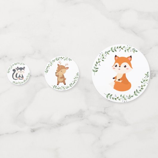 Chique groen bosdieren Baby shower feest Confetti (Voorkanten)