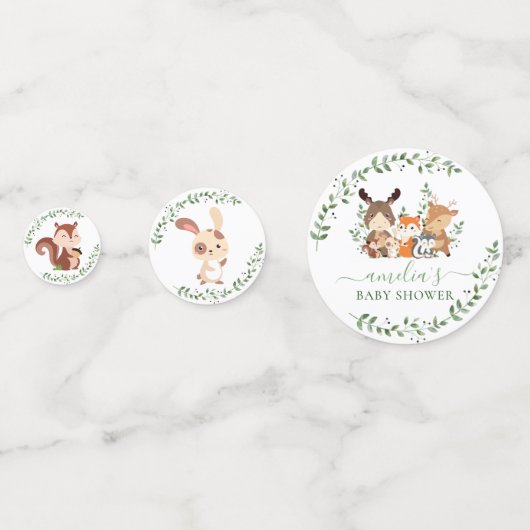 Chique groen bosdieren Baby shower feest Confetti (Achterkanten)
