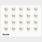 Chique groen bosdieren neutraal Baby shower Ronde Sticker (Vel)