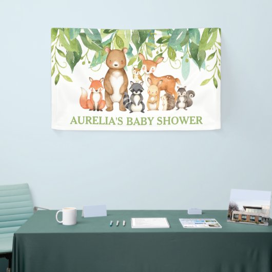 Chique groen bosdieren welkom achtergrond spandoek