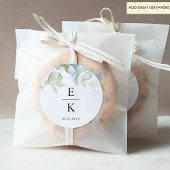Chique groen bruiloft monogram envelop afdichting/ ronde sticker
