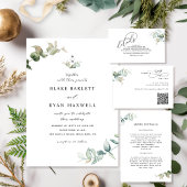 Chique groen bruiloft website / details informatiekaartje