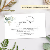 Chique groen Doe mee, bruiloft website / Details Informatiekaartje